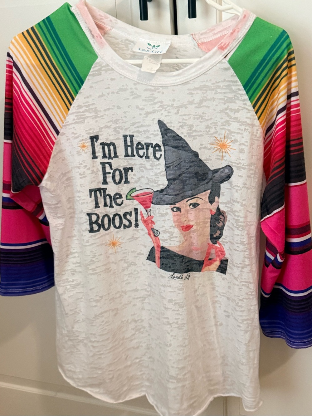 Halloween 3/4 Length Raglan Burnout Tee